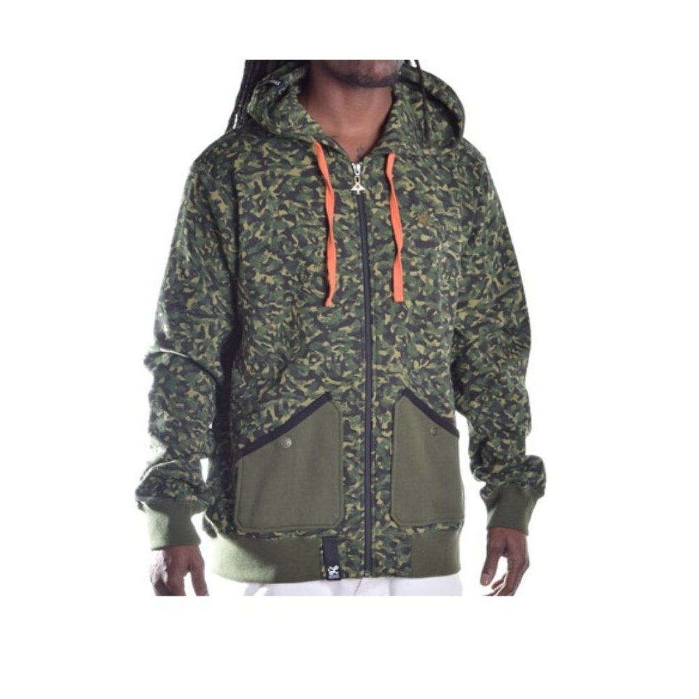 LRG  Men's Green Camo Full zip hoodie M XL 2XL NEW